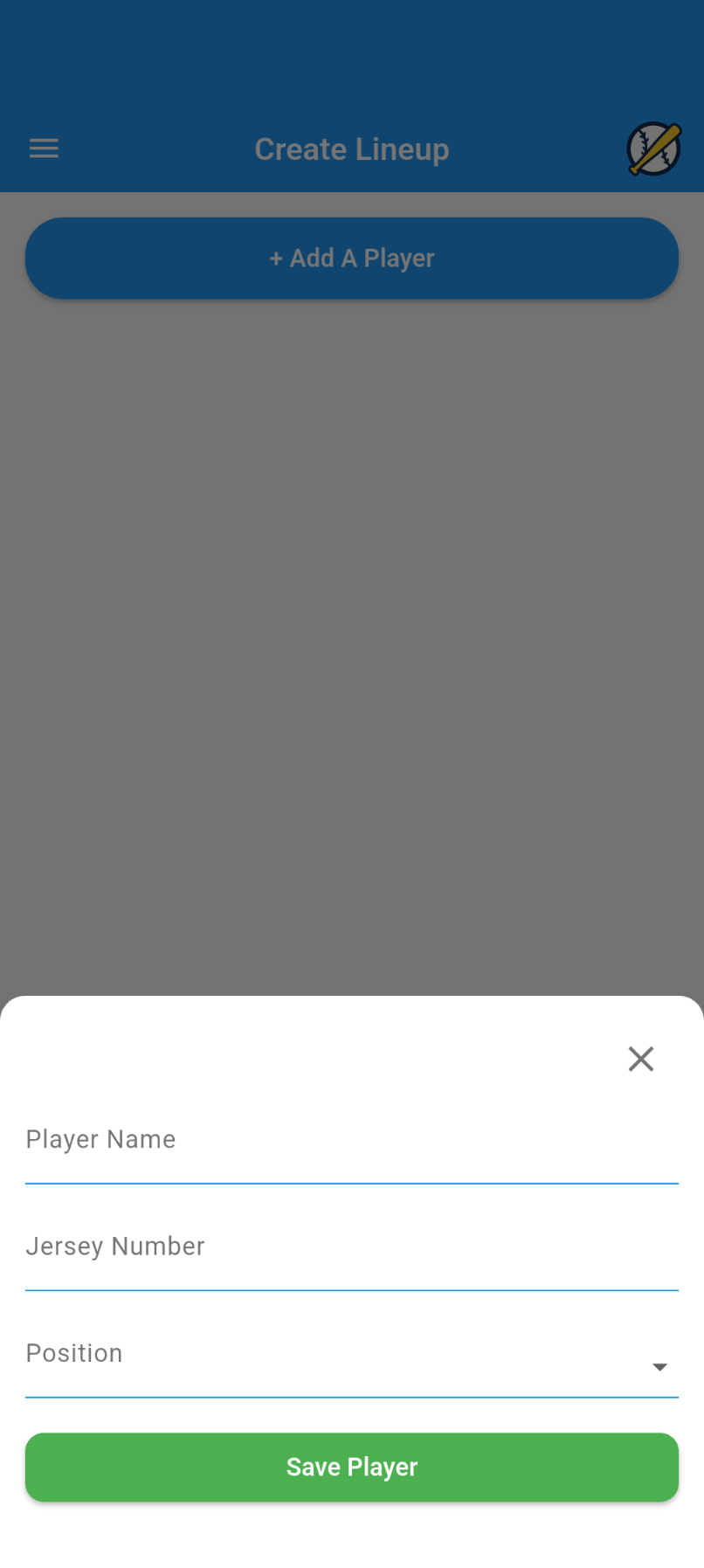 New player details card